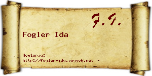 Fogler Ida névjegykártya