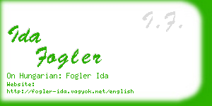 ida fogler business card